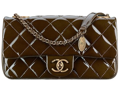 chanel patent with medallion flap bag